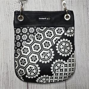 Desigual by Christian Lacroix Crossbody Bag | Black & White Mandala Floral Purse
